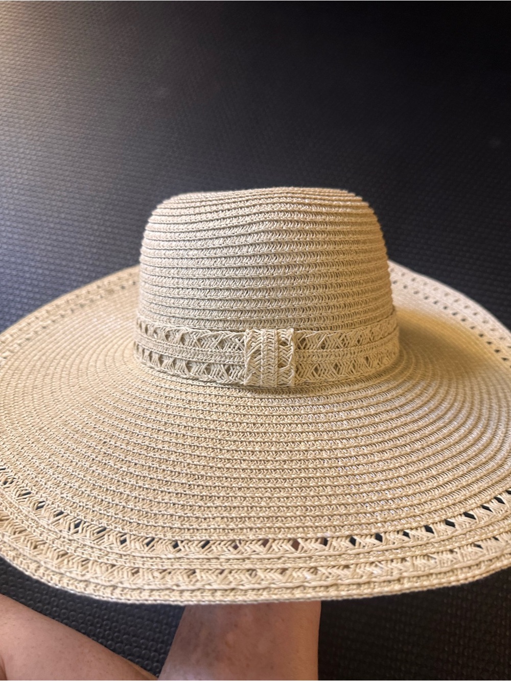 Wide Brim Soft Straw Sun Hat - Cream/Natural